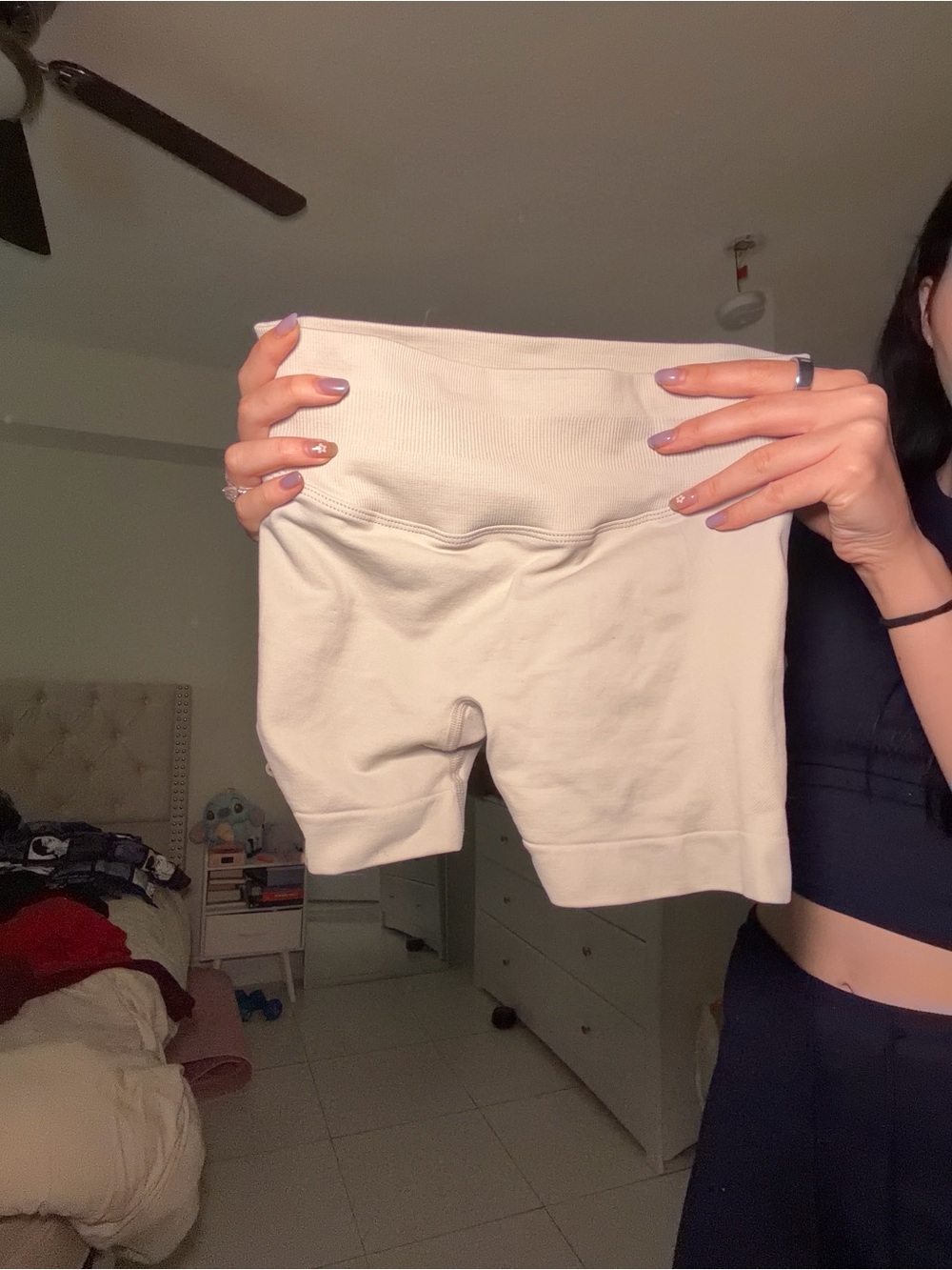 High-Rise Cream Bike Shorts - Women Intimates & Sleepwear